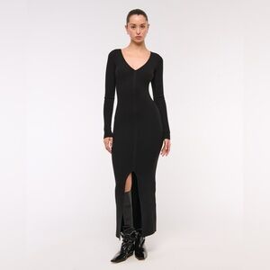 Abercrombie & Fitch Long-Sleeve V-Neck Maxi Sweater Dress